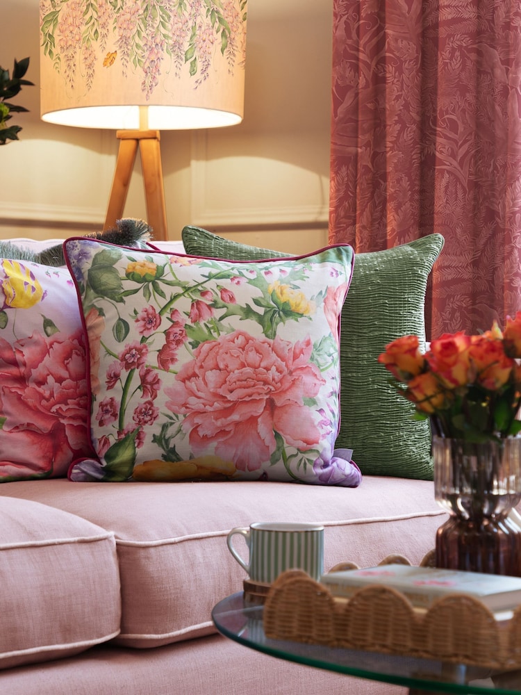 Voyage Maison Fuschia Idalia Floral Piped Cushion - Image 1 of 6
