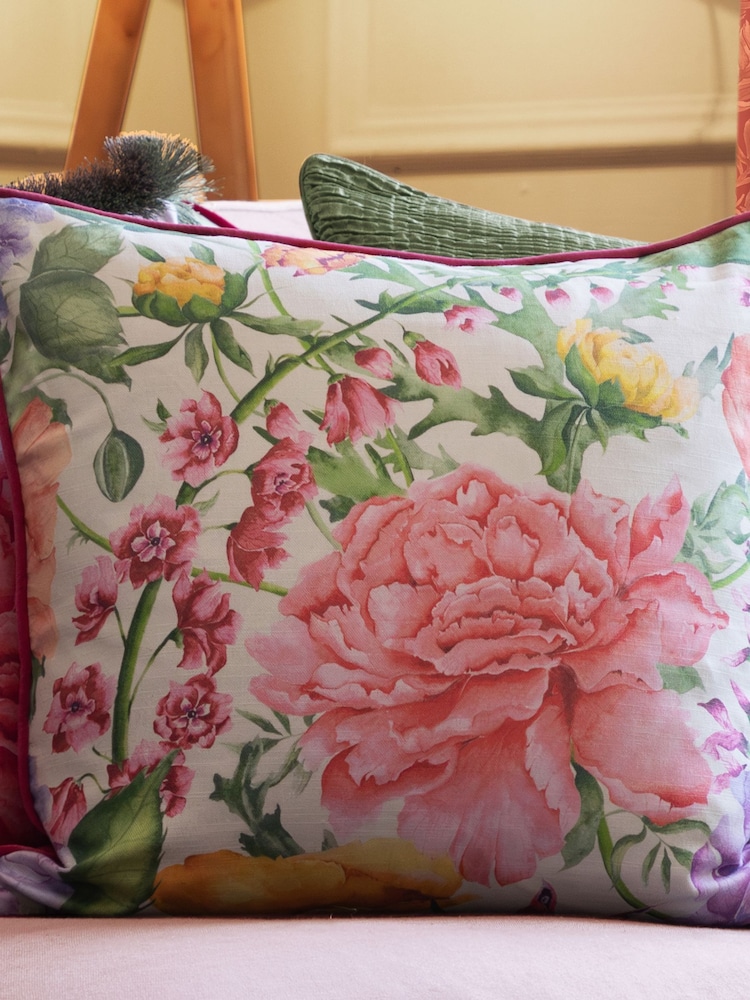 Voyage Maison Fuschia Idalia Floral Piped Cushion - Image 2 of 6