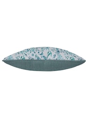 Voyage Maison Teal Saana Floral Piped 100% Cotton Cushion - Image 4 of 5