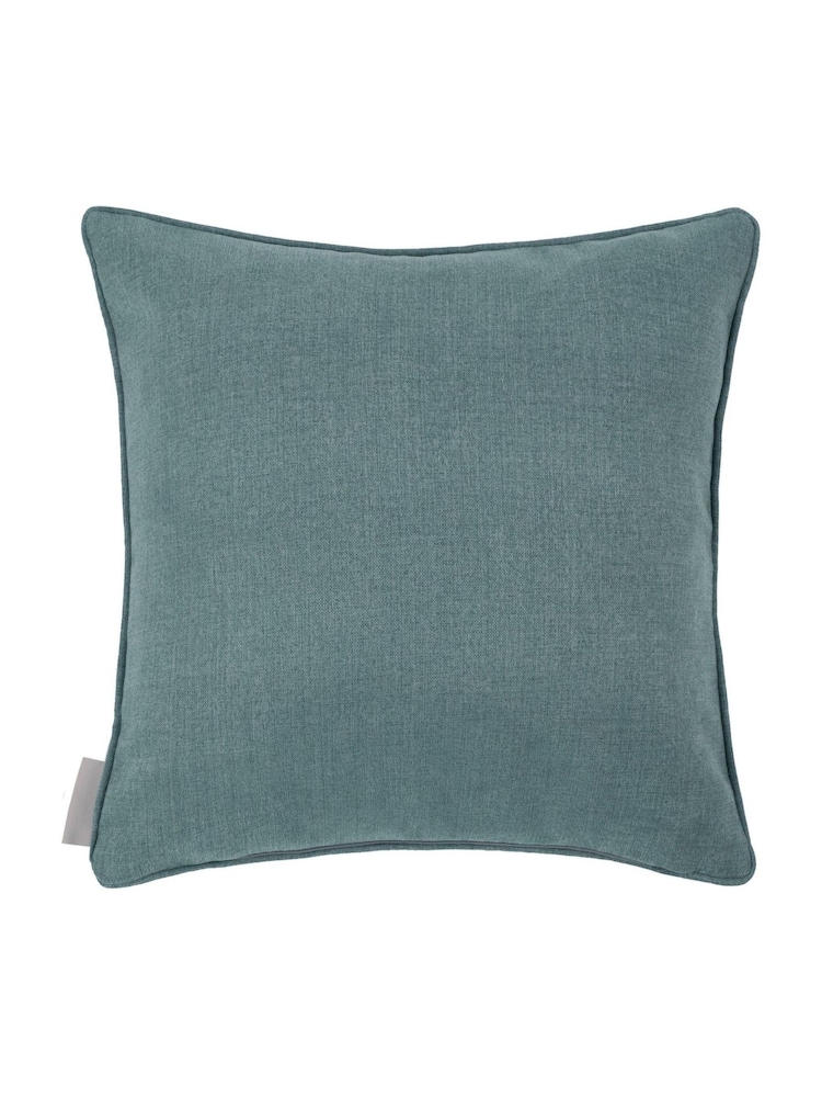 Voyage Maison Teal Saana Floral Piped 100% Cotton Cushion - Image 5 of 5