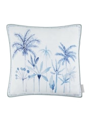 Voyage Maison Cobalt Cozzo Printed Piped 100% Cotton Cushion - Image 1 of 2