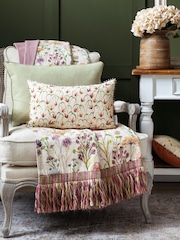 Voyage Maison Linen Fresia Floral Pom Pom Cushion - Image 2 of 5
