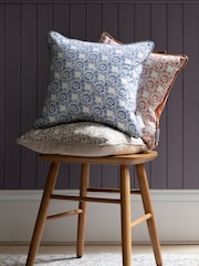 Voyage Maison Denim Vali Geometric Piped Cushion - Image 1 of 5