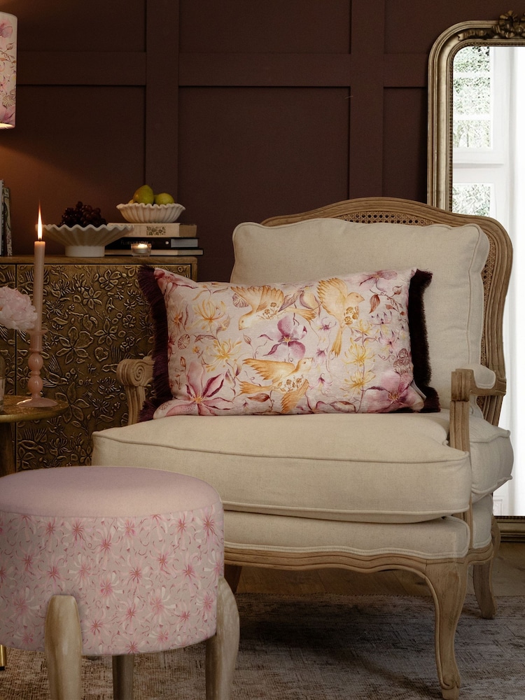 Voyage Maison Primrose Floella Printed Ruched Fringe Cushion - Image 2 of 4