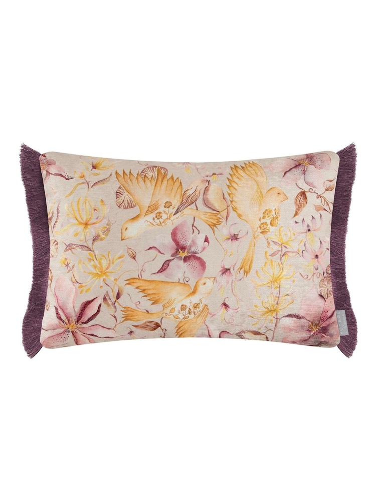 Voyage Maison Primrose Floella Printed Ruched Fringe Cushion - Image 3 of 4