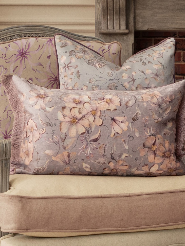 Voyage Maison Daphne Floral Ruched Fringe Cushion - Image 2 of 4