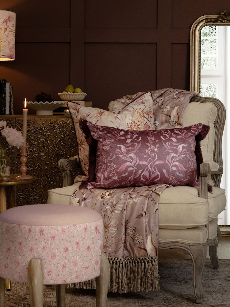 Voyage Maison Hettie Printed Ruched Fringe Cushion - Image 2 of 6