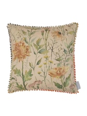 Voyage Maison Apricot Dalamere Floral Pom-Pom Cushion - Image 4 of 6