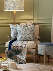 Voyage Maison Blue Hettie Printed Piped Cushion - Image 1 of 5