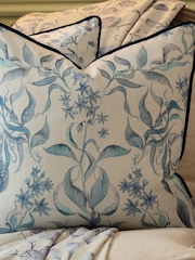 Voyage Maison Blue Hettie Printed Piped Cushion - Image 2 of 5