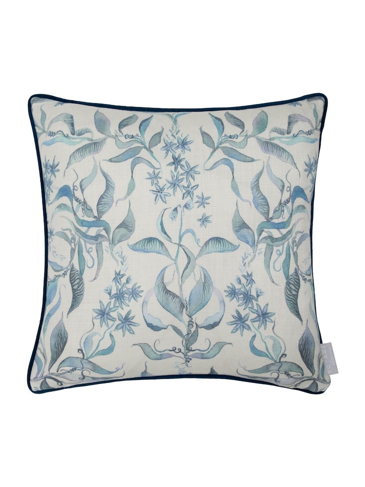 Voyage Maison Blue Hettie Printed Piped Cushion - Image 3 of 5