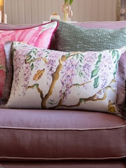 Voyage Maison Cream Mariposa Printed Ruched Cushion - Image 1 of 6