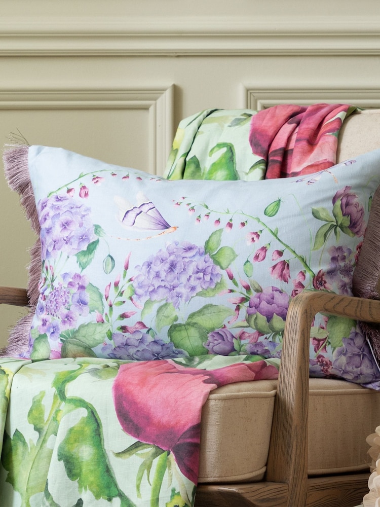 Voyage Maison Seraphina Printed Ruche Fringe Cushion - Imagem 1 de 5