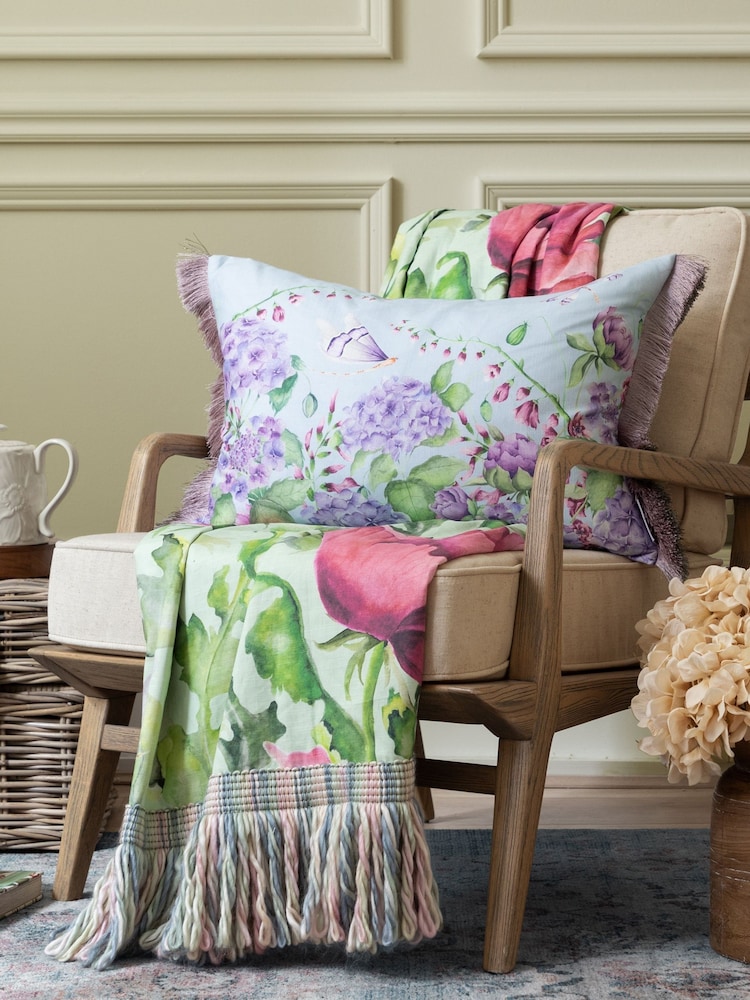 Voyage Maison Seraphina Printed Ruche Fringe Cushion - Imagem 2 de 5