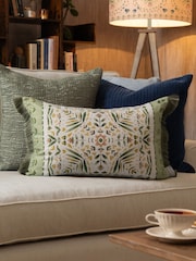 Voyage Maison Sage Kari Printed Fringe Cushion - Image 1 of 6