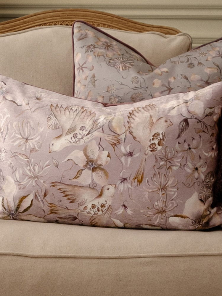 Voyage Maison Viola Floella Printed Ruched Fringe Cushion - Image 2 of 4