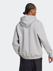 adidas Originals Light Grey Trefoil Essentials Loose Fit Hoodie - Image 3 of 6