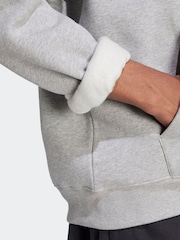 adidas Originals Light Grey Trefoil Essentials Loose Fit Hoodie - Image 5 of 6