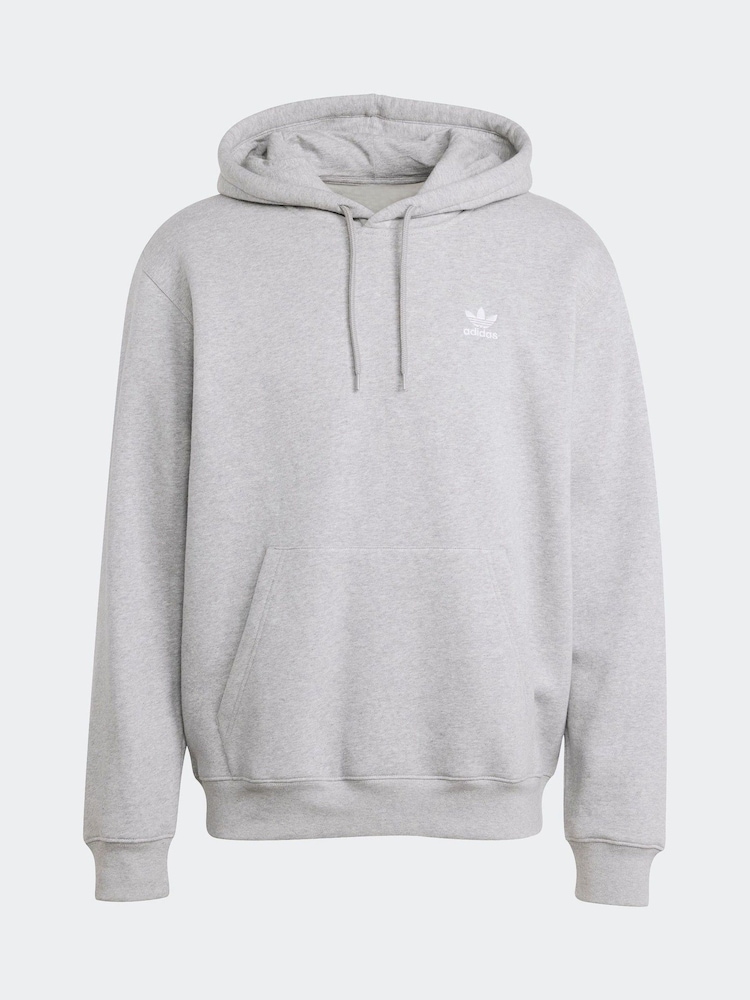 adidas Originals Light Grey Trefoil Essentials Loose Fit Hoodie - Image 6 of 6