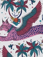 Clarke and Clarke Lynx Magenta Emma J Shipley Wilderie 10M Wallpaper - Image 1 of 1