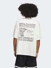 adidas Originals White Sport Design Studio Store Graphic T-Shirt - Image 2 of 6
