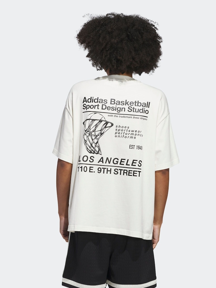 adidas Originals White Sport Design Studio Store Graphic T-Shirt - Image 2 of 6