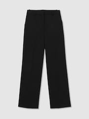 Reiss Black Dakota Petite Wool-Blend Wide-Leg Tuxedo Trousers - Image 2 of 8