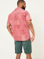FatFace Terracotta Short Sleeve Patch Print 100% Cotton Shirt - Image 2 of 7