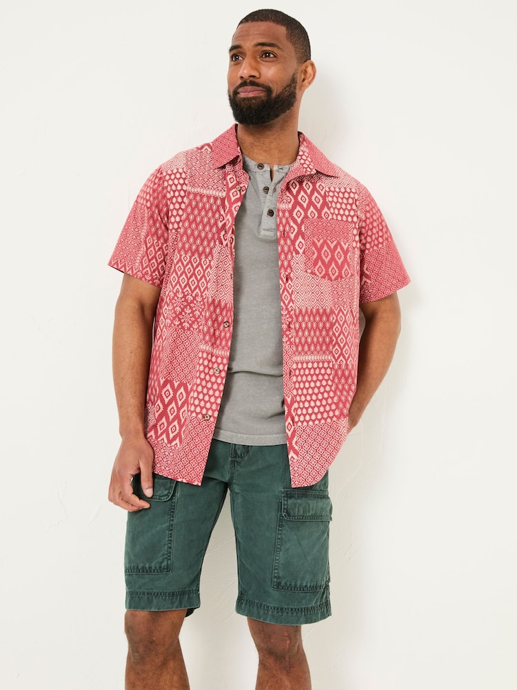 FatFace Terracotta Short Sleeve Patch Print 100% Cotton Shirt - Image 2 of 7
