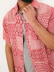 FatFace Terracotta Short Sleeve Patch Print 100% Cotton Shirt - Image 4 of 7