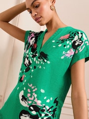 Grüner Animal Print - Love & Roses V-Neck Jersey T-Shirt - Bild 2 von 4