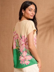 Love & Roses Green Ombre Floral Crew Neck Jersey T-Shirt - Image 4 of 4