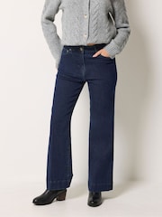 M&Co Blue Petite Flare Jeans - Image 1 of 6