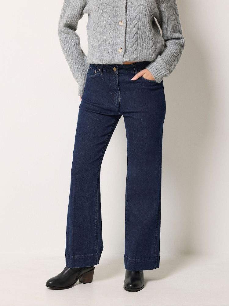 M&Co Blue Petite Flare Jeans - Image 1 of 6 M&Co Blue Petite Flare Jeans - Image 1 of 6