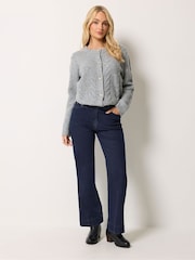 M&Co Blue Petite Flare Jeans - Image 2 of 6