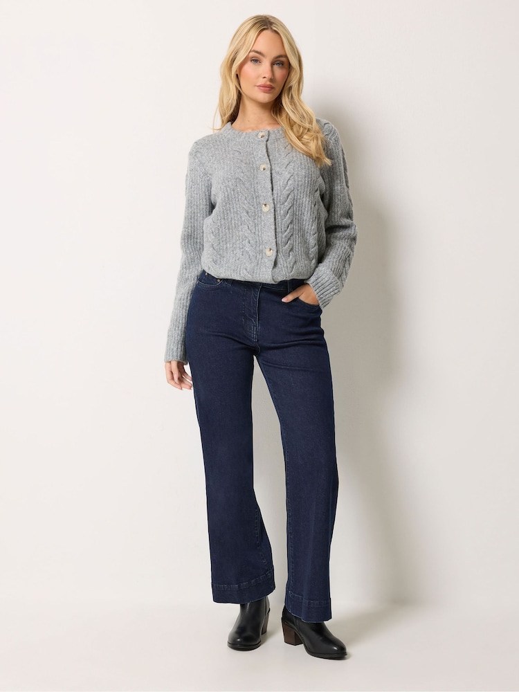 M&Co Blue Petite Flare Jeans - Image 2 of 6 M&Co Blue Petite Flare Jeans - Image 2 of 6