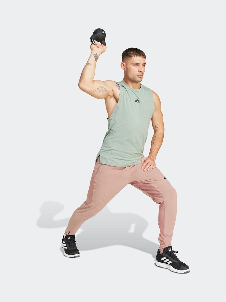 adidas Sage Green Designed For Training Workout Tank Top - Image 2 of 6