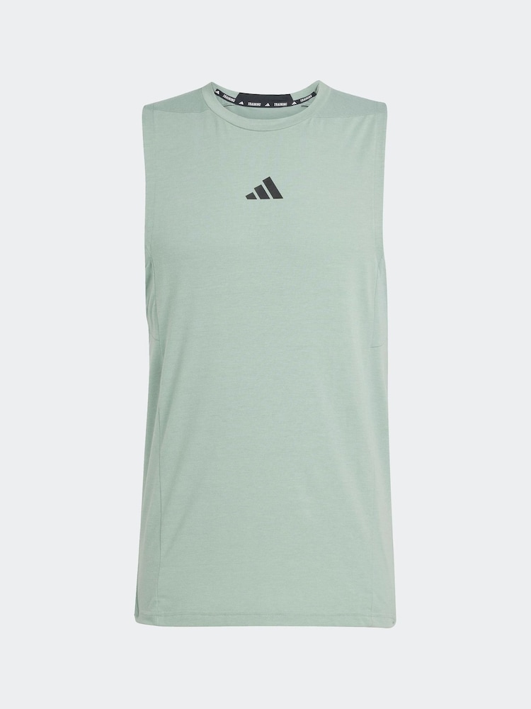 adidas Sage Green Designed For Training Workout Tank Top - Image 6 of 6