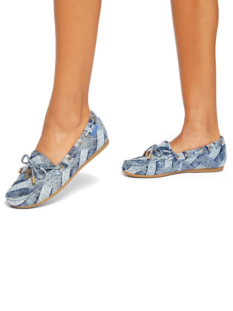 Kurt Geiger London Denim Eagle Moccasin Loafers - Image 1 of 4