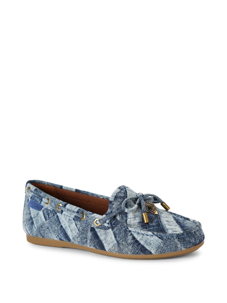 Kurt Geiger London Denim Eagle Moccasin Loafers - Image 2 of 4