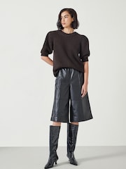 Hush Black Leather Bermuda Shorts - Image 1 of 4