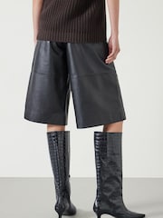 Hush Black Leather Bermuda Shorts - Image 2 of 4