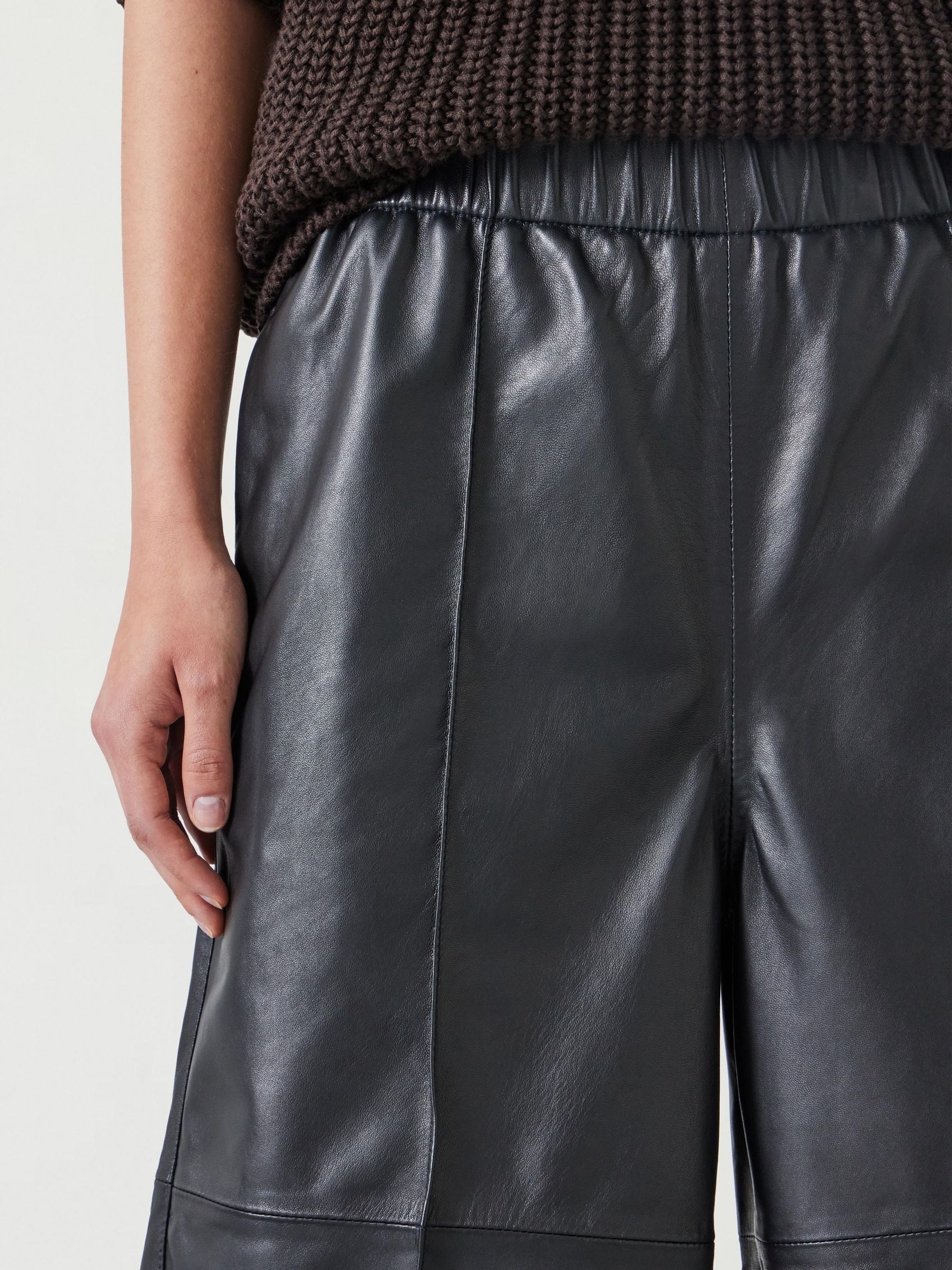 Hush Black Leather Bermuda Shorts