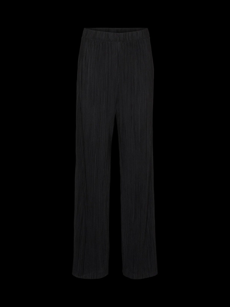 VERO MODA Black Plisse Straight Leg Trousers - Image 5 of 5