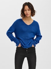 VERO MODA Blue Soft Touch Knitted Jumper - Image 2 of 4