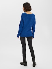 VERO MODA Blue Soft Touch Knitted Jumper - Image 3 of 4