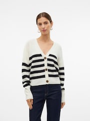 VERO MODA White Button Down Knitted Cardigan - Image 3 of 4