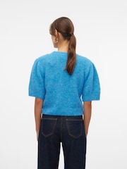 VERO MODA Blue Puff Sleeve Knitted Jumper - Image 5 of 6