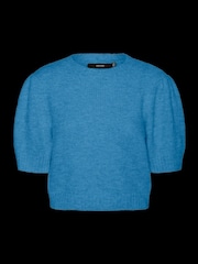 VERO MODA Blue Puff Sleeve Knitted Jumper - Image 6 of 6