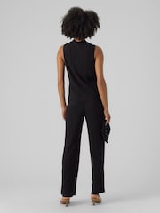 VERO MODA Black High Neck Plisse Sleeveless Top - Image 4 of 5